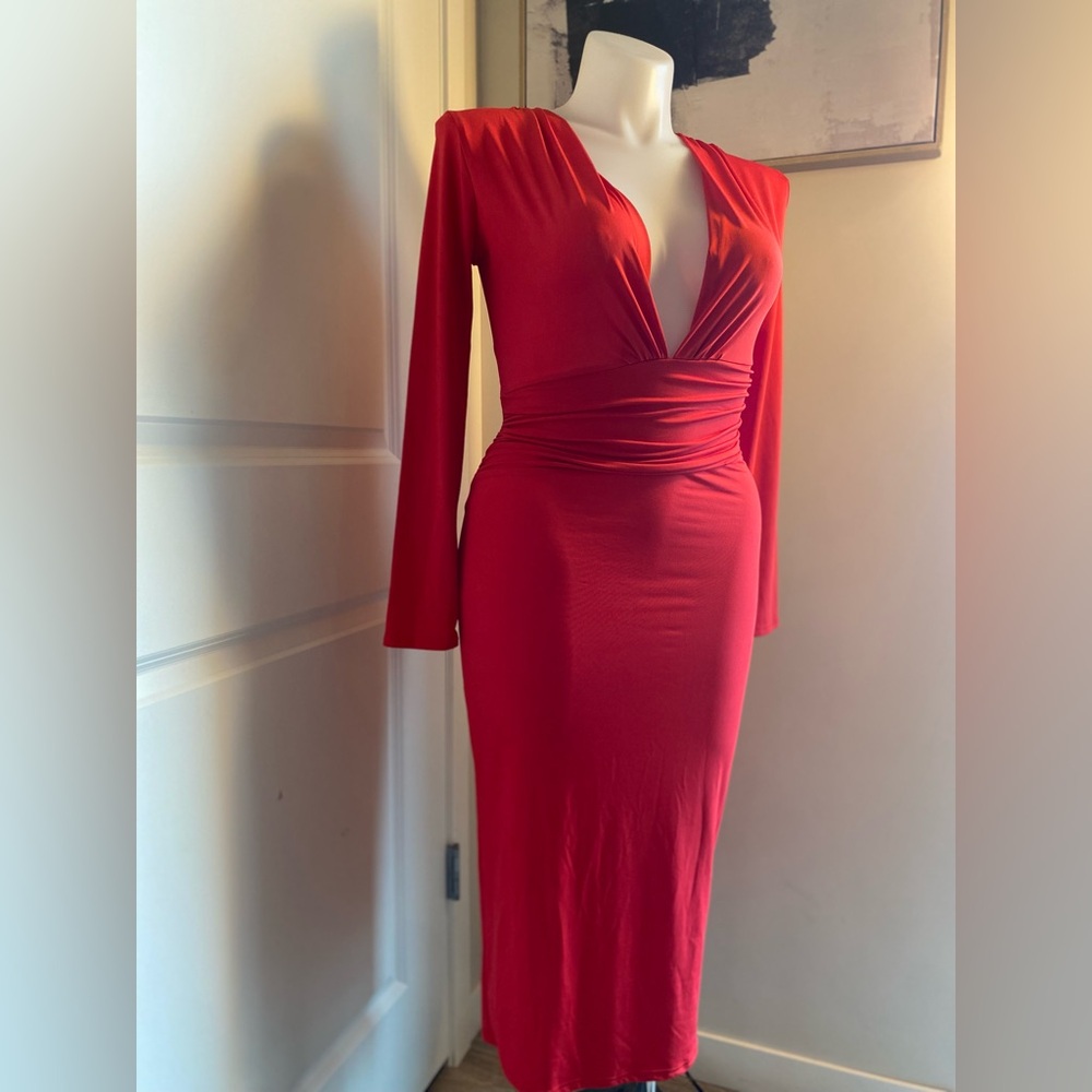 Red Bandage Midi Dress